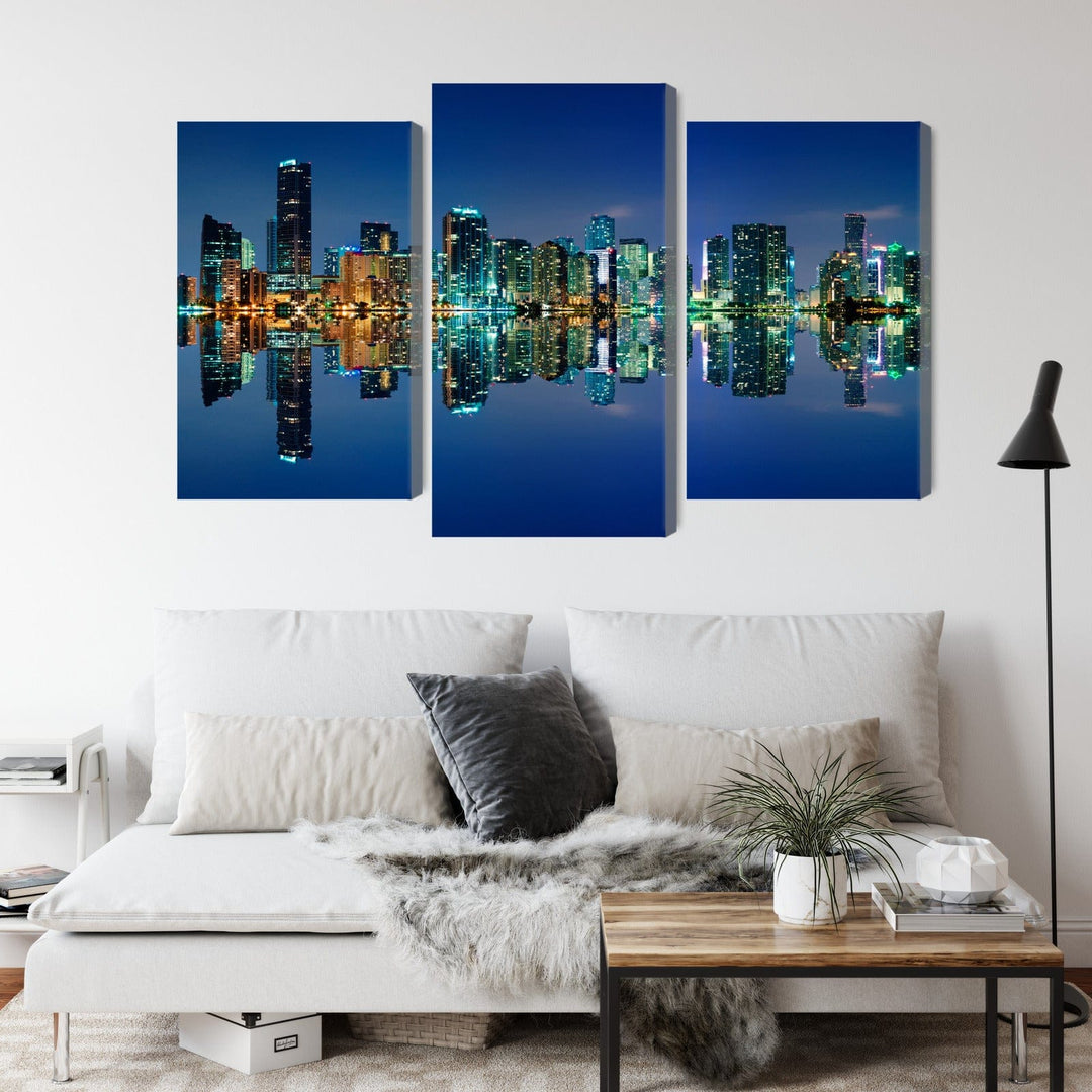 Kanva - Miami panorāma naktī, N-2341 X-ART