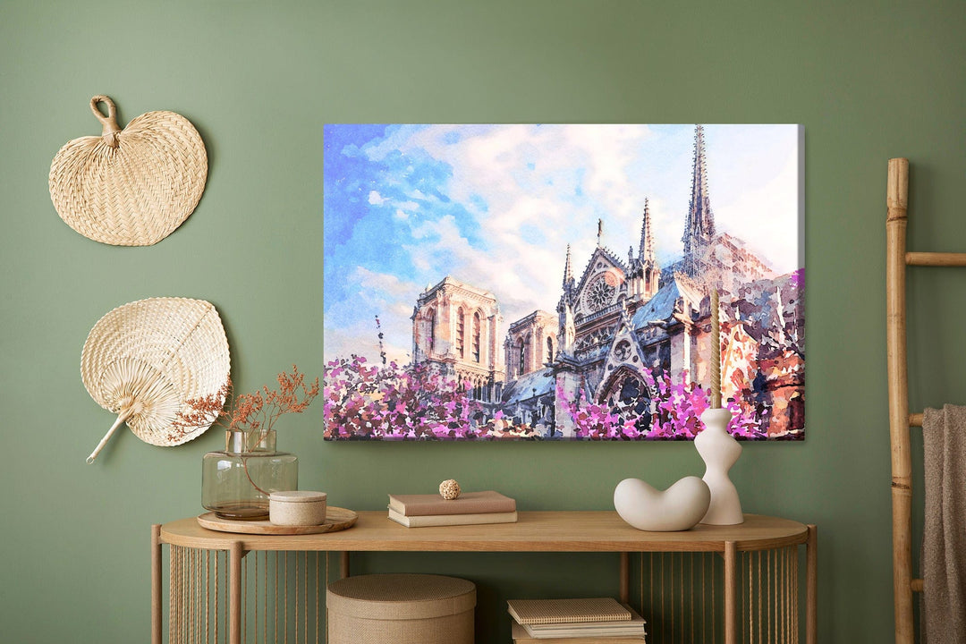 Kanva - Notre Dame katedrāle ziedu vidū, N-1130 X-ART