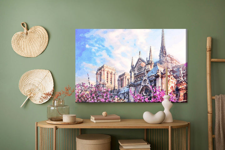 Kanva - Notre Dame katedrāle ziedu vidū, N-1130 X-ART