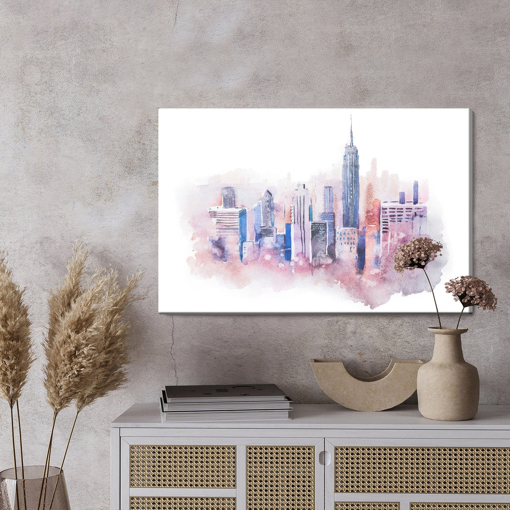 Kanva - Ņujorkas centrs, uzgleznot ar akvareļu krāsām, N-1399 X-ART