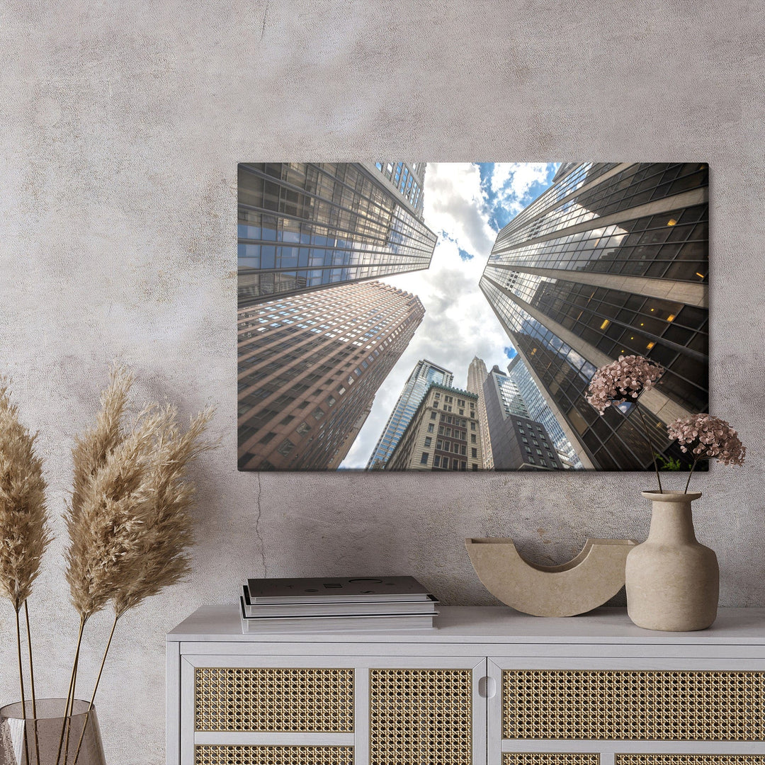 Kanva - Ņujorkas debesskrāpju skats no apakšas, N-1409 X-ART