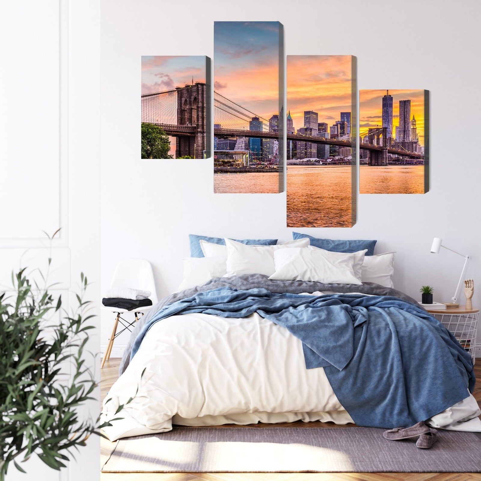 Kanva: Ņujorkas panorāmas ainava, oranža X-ART