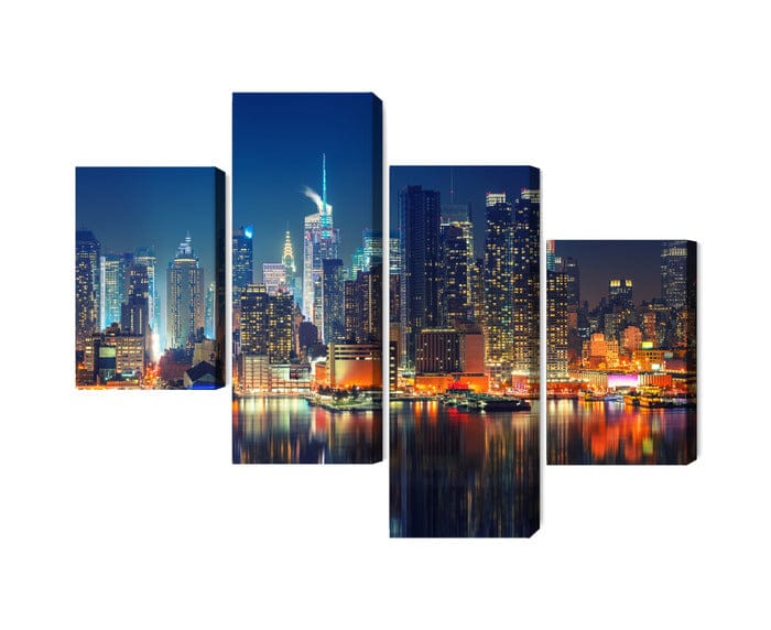 Kanva - Panorāmas skats uz Manhetenu naktī, N-2022 X-ART