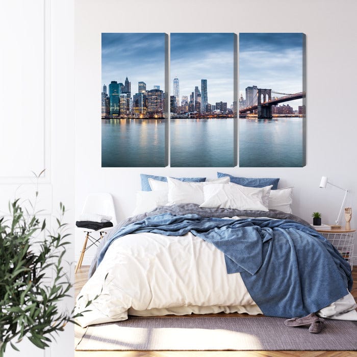 Kanva: Ņujorkas pilsētas panorāma, zila X-ART