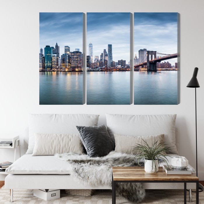 Kanva: Ņujorkas pilsētas panorāma, zila X-ART