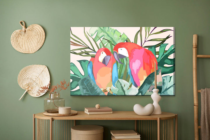 Kanva - Papagaili un tropu lapas, N-815 X-ART