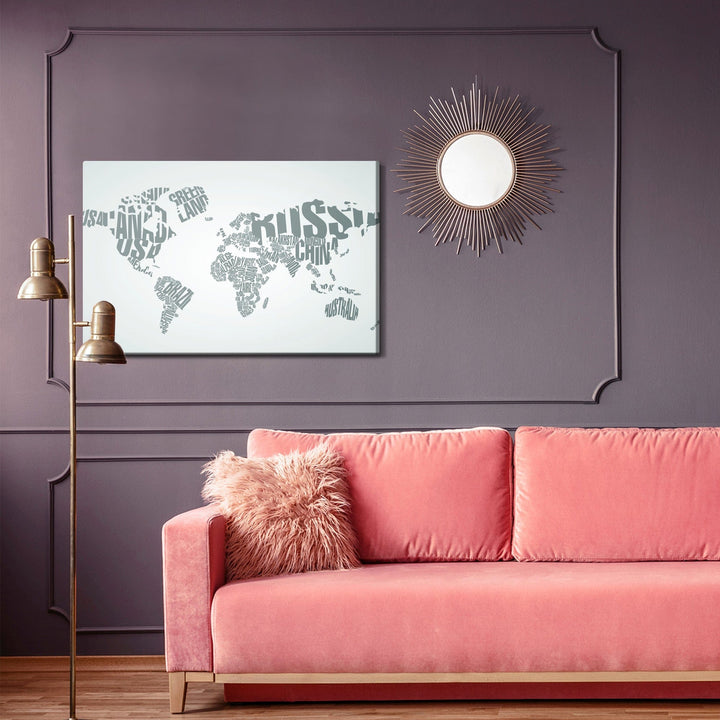 Kanva - Pasaules karte ar uzrakstiem, N-1363 X-ART