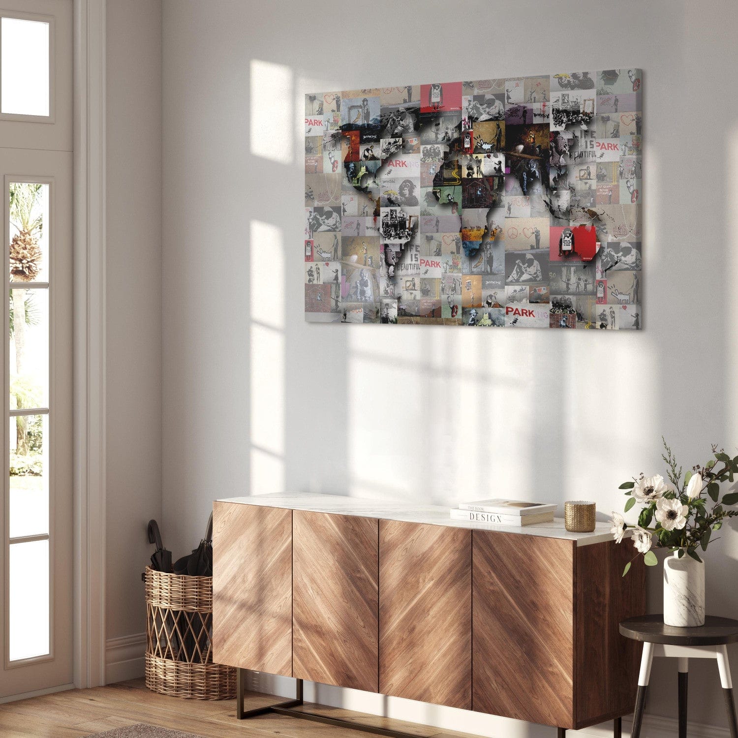 Glezna – Pasaules karte Benksija stilā - Banksy iedvesma, 92622 G-ART.