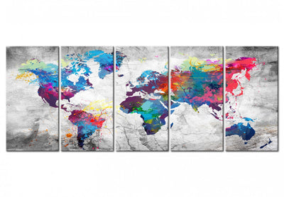 Kanva Pasaules karte: Izlijušās krāsas, 105020 G-ART.