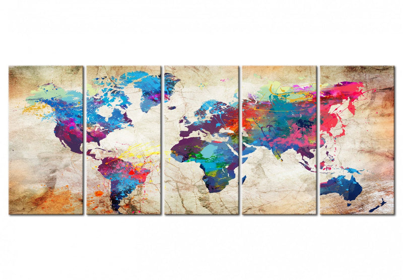 Glezna Pasaules karte: Krāsaini plankumi, 105019 Tapetenshop.lv.