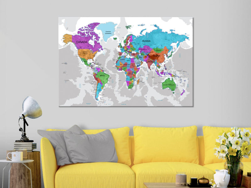 Glezna- Pasaules karte - Krāsu teritorija, 92105, (x1) Tapetenshop.lv.