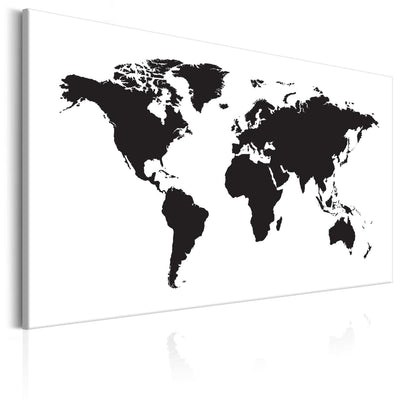 Kanva Pasaules karte: Melnā un baltā elegance, 96022 G-ART.