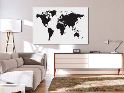 Glezna Pasaules karte: Melnā un baltā elegance, 96022 Tapetenshop.lv.