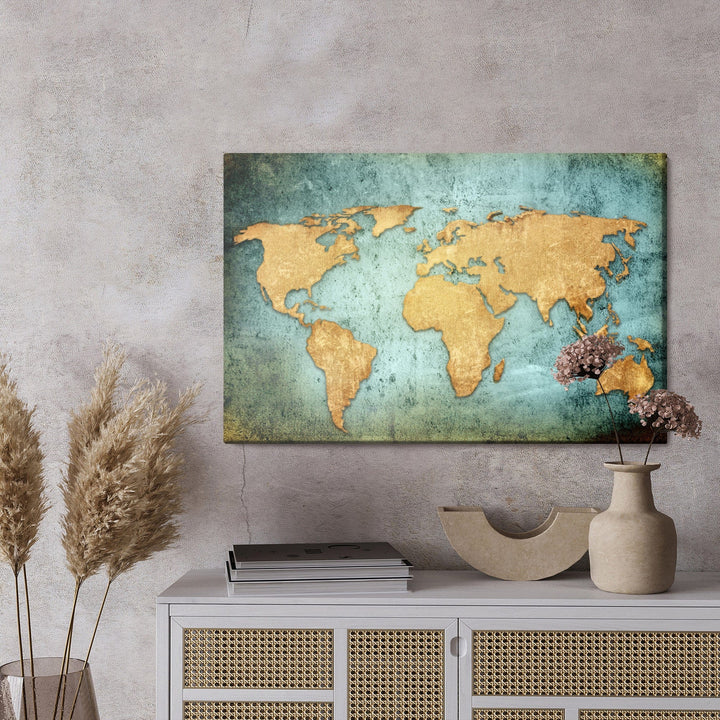 Kanva - Pasaules karte modernā izskatā, N-1358 X-ART