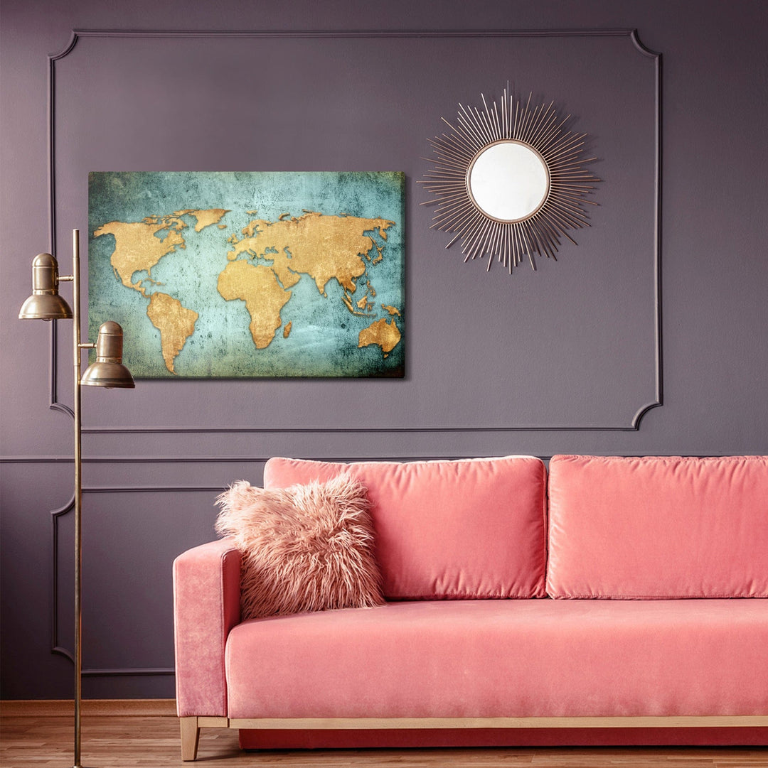 Kanva - Pasaules karte modernā izskatā, N-1358 X-ART