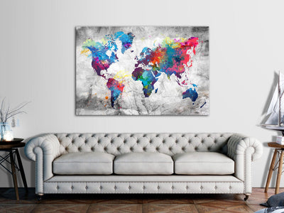 Glezna Pasaules karte: Pelēks stils, 150037 Tapetenshop.lv.