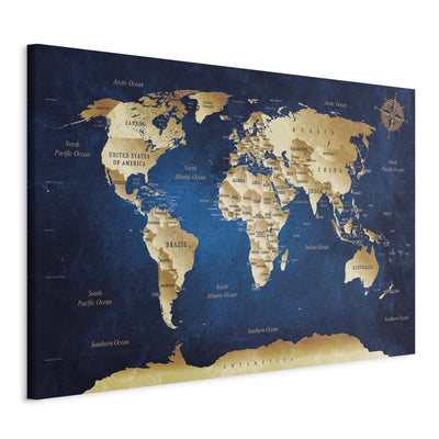 Kanva Pasaules karte: Tumši zilās dzīles, 94571 G-ART.