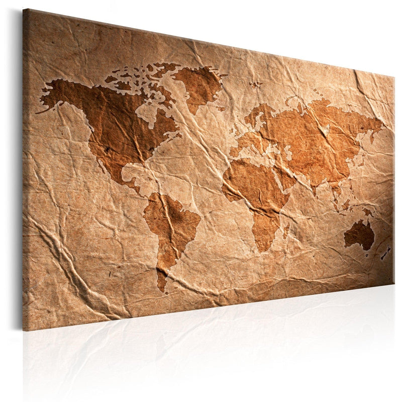 Kanva – pasaules karte uz brūna papīra, 91181 G-ART.