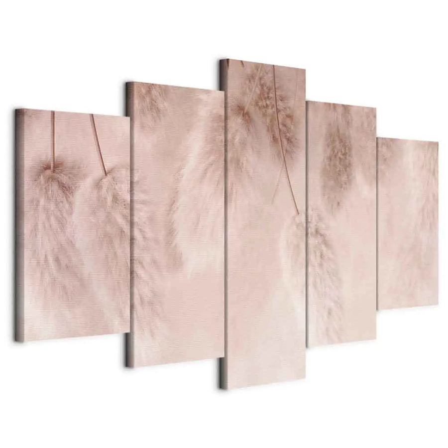 Glezna - Pasteļu boho, ar pūkainiem ziediem rozā krāsā, 151431 ART XL