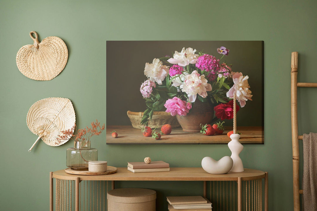 Kanva - Peonijas ar zemenēm X-ART