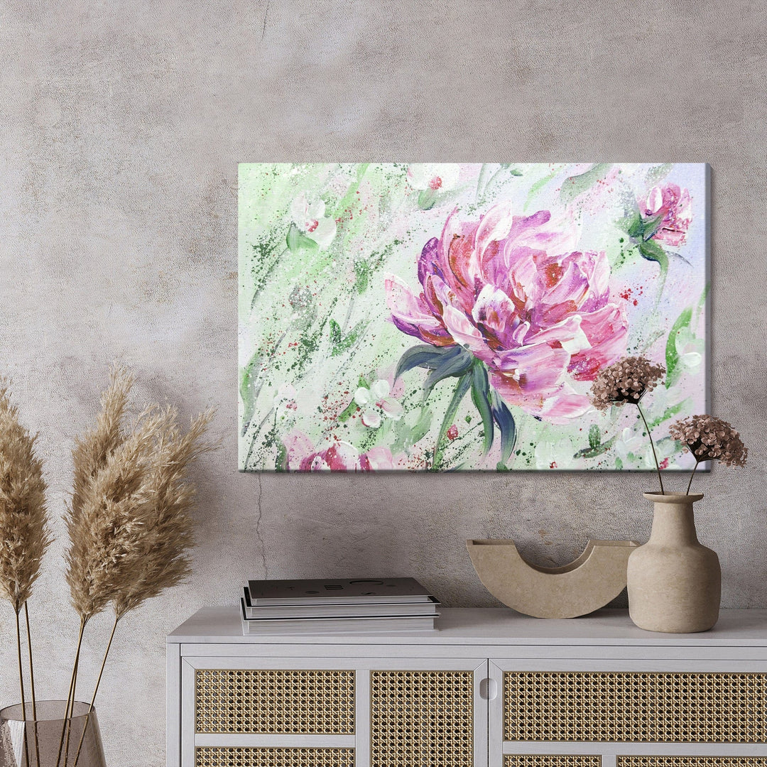 Kanva - Peonijas Rozes, kā gleznotas, N-275 X-ART