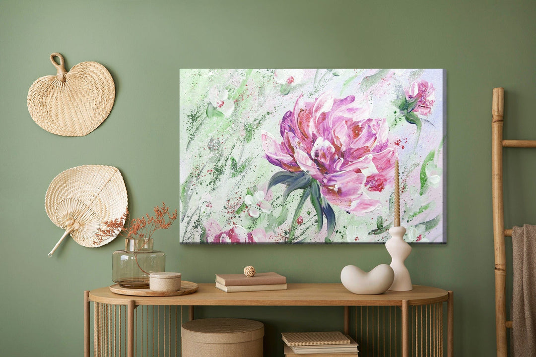 Kanva - Peonijas Rozes, kā gleznotas, N-275 X-ART