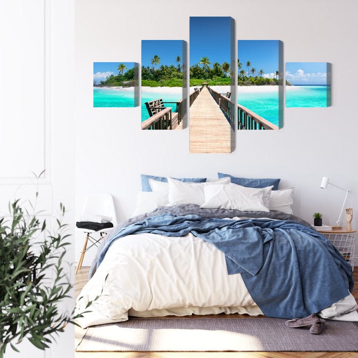 5 daļu kanva: Maldivu salas, koši zila X-ART