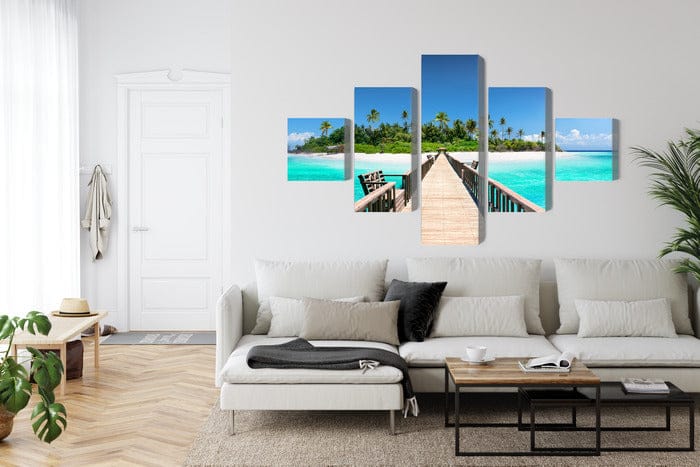 5 daļu kanva: Maldivu salas, koši zila X-ART