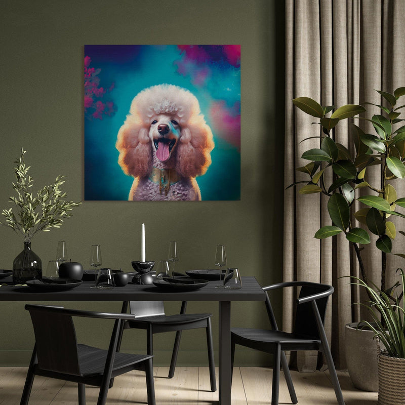 Kanva - Pūdelis Fredijs - priecīgs suns konfekšu rāmī, 150213 G-ART
