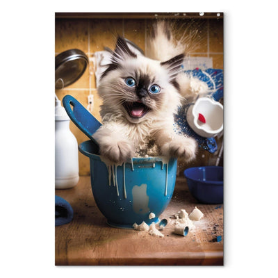 Kanva - Pūkains kaķis spēlē virtuvē, 150141 G-ART