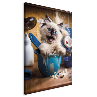 Kanva - Pūkains kaķis spēlē virtuvē, 150141 G-ART
