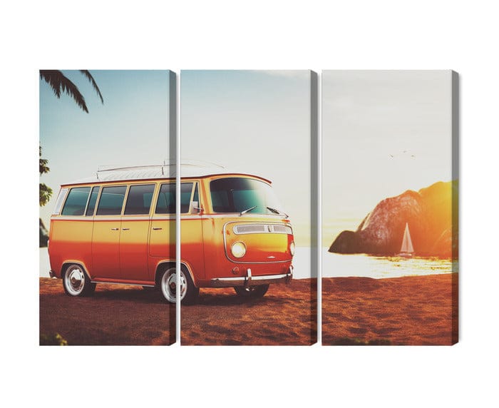 Kanva - Retro automašīna pludmalē, N-3437 X-ART