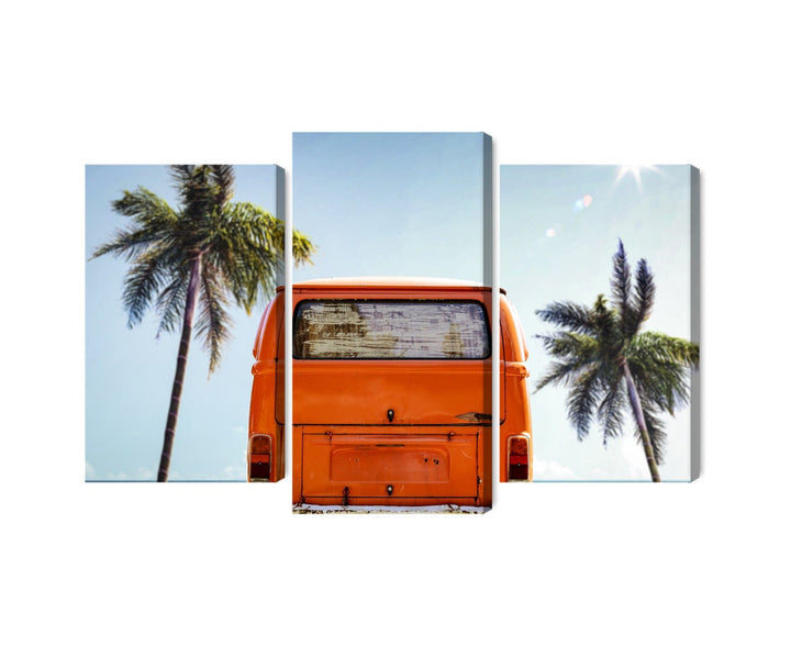 Kanva - Retro automašīna starp palmu kokiem, N-3378 X-ART