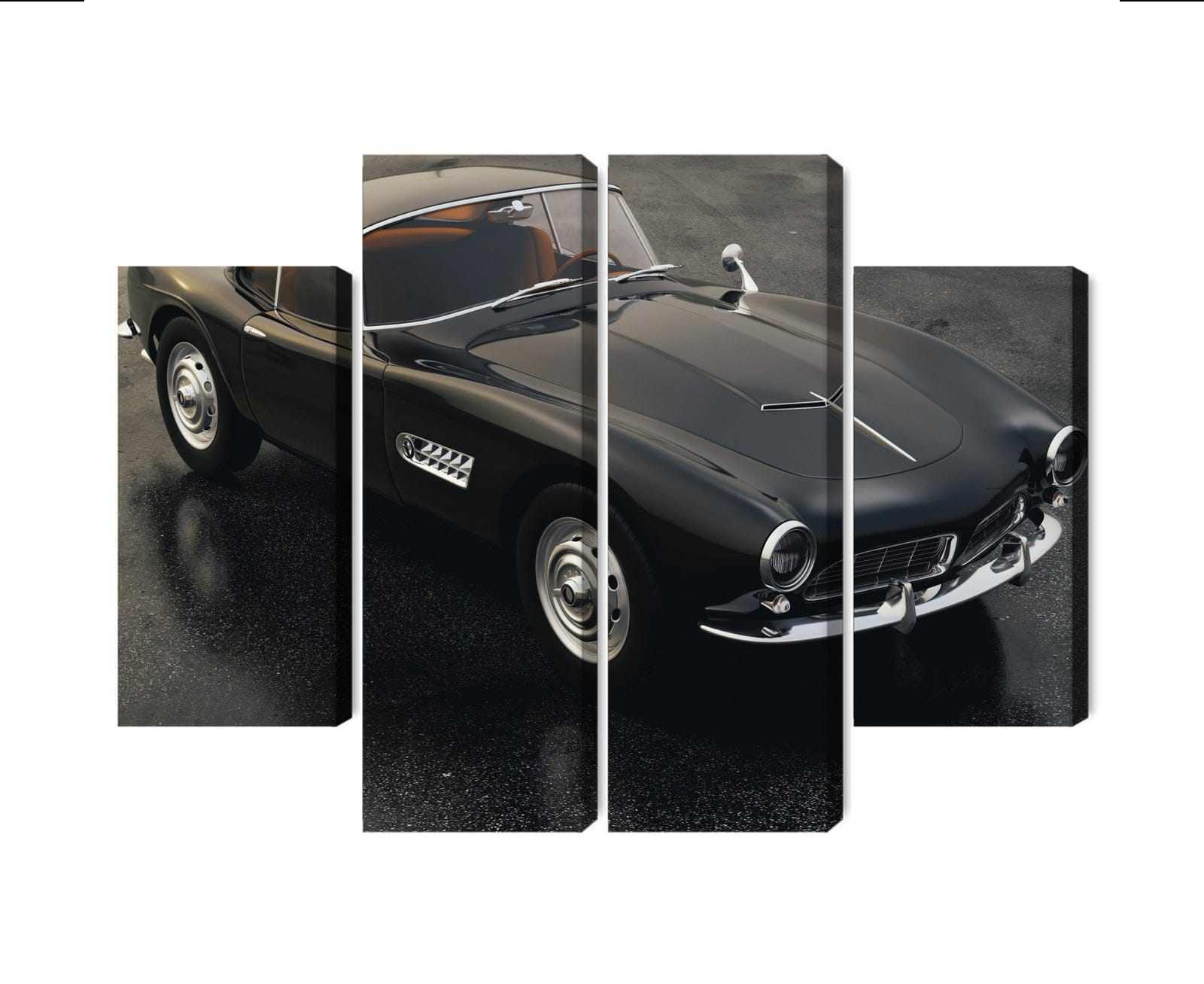 Kanva - Retro melna sporta automašīna, N-3184 X-ART