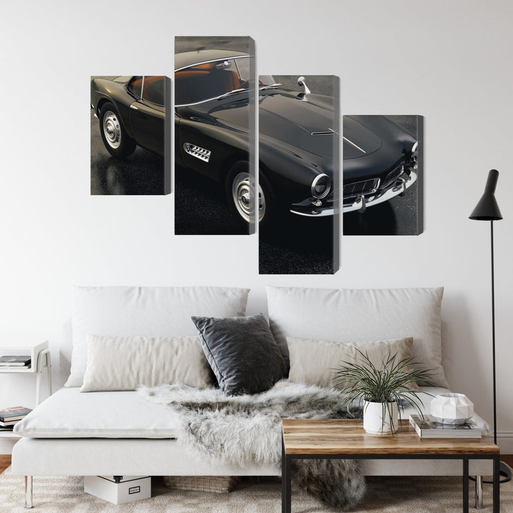 Kanva - Retro melna sporta automašīna, N-3185 X-ART