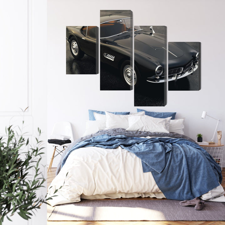 Kanva - Retro melna sporta automašīna, N-3185 X-ART