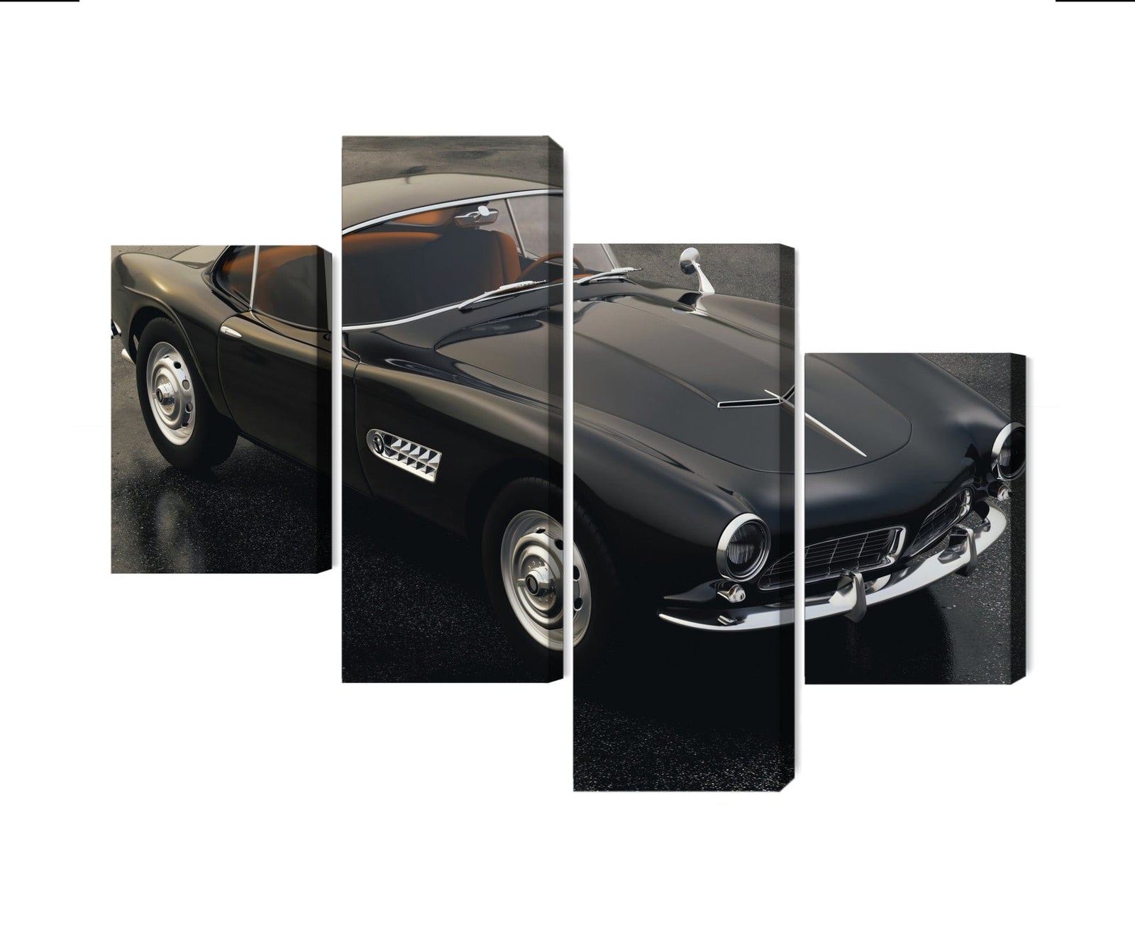 Kanva - Retro melna sporta automašīna, N-3185 X-ART