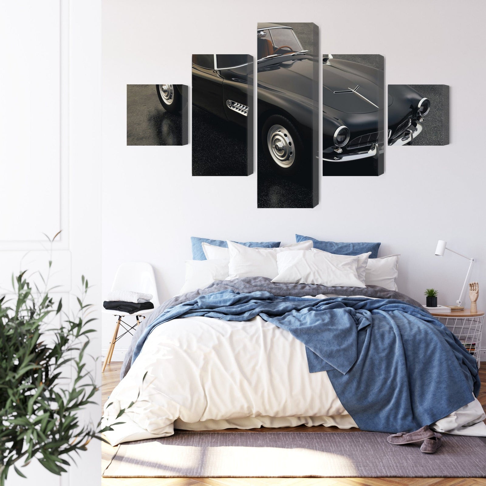 Kanva - Retro melna sporta automašīna, N-3186 X-ART