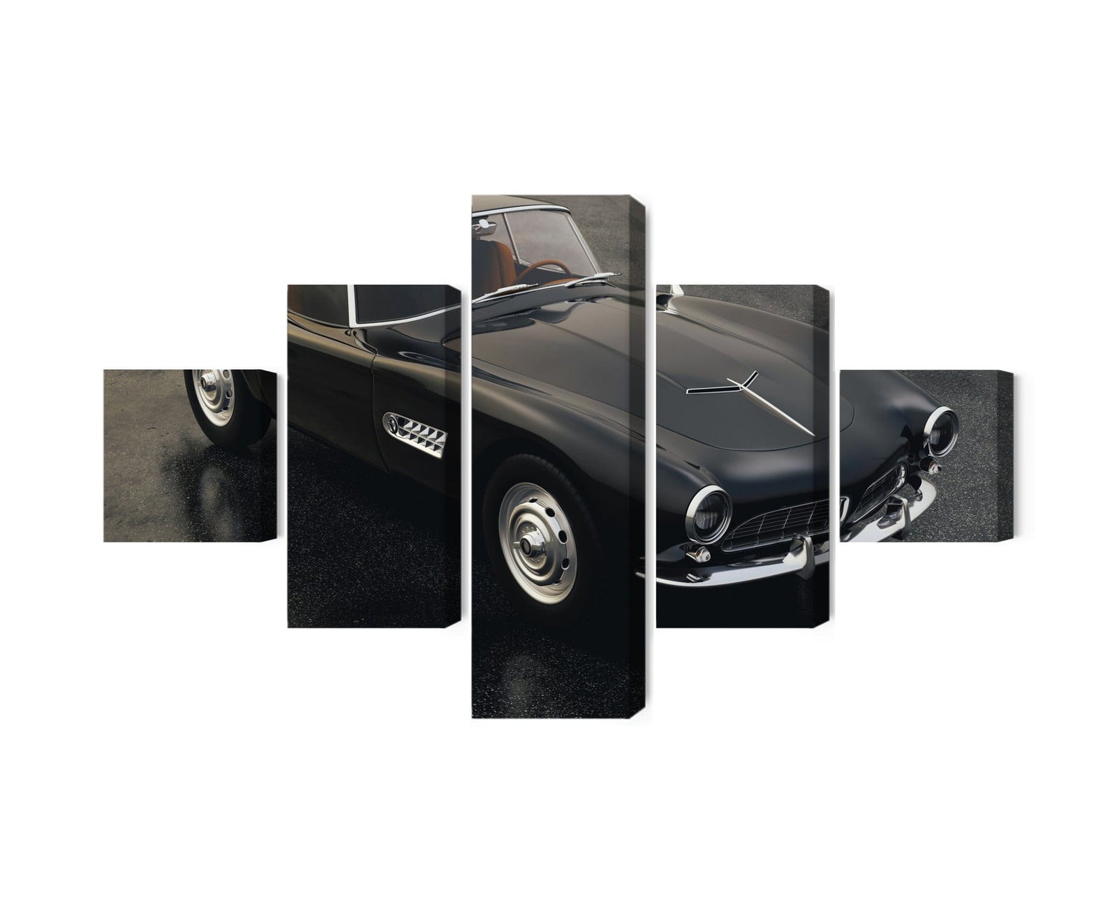 Kanva - Retro melna sporta automašīna, N-3186 X-ART