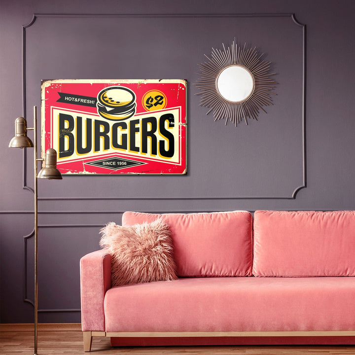 Kanva - Retro stila ātrās ēdināšanas restorāna tāfele, N-2810 X-ART