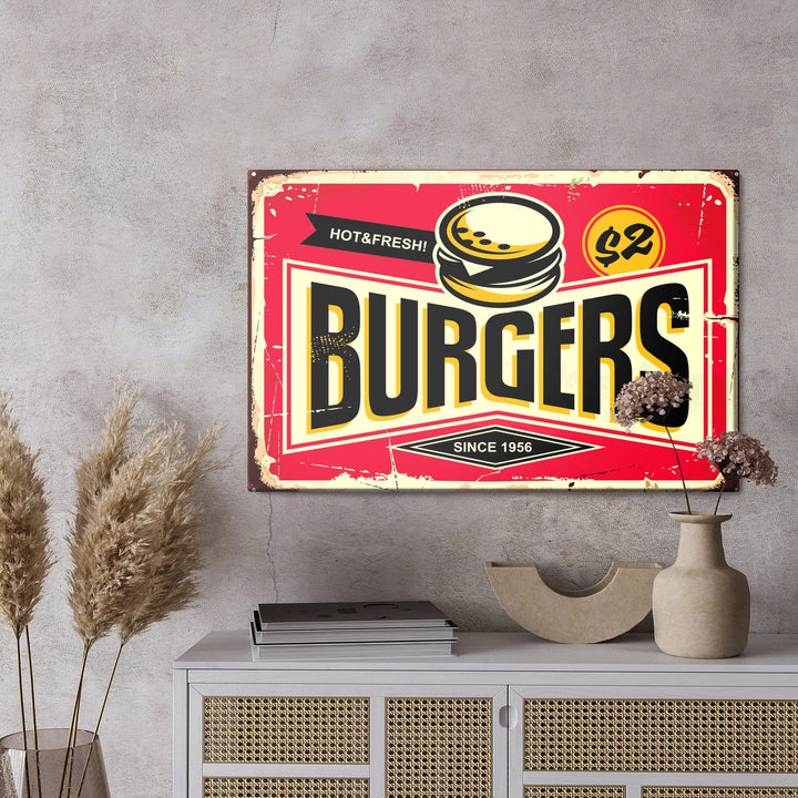 Kanva - Retro stila ātrās ēdināšanas restorāna tāfele, N-2810 X-ART