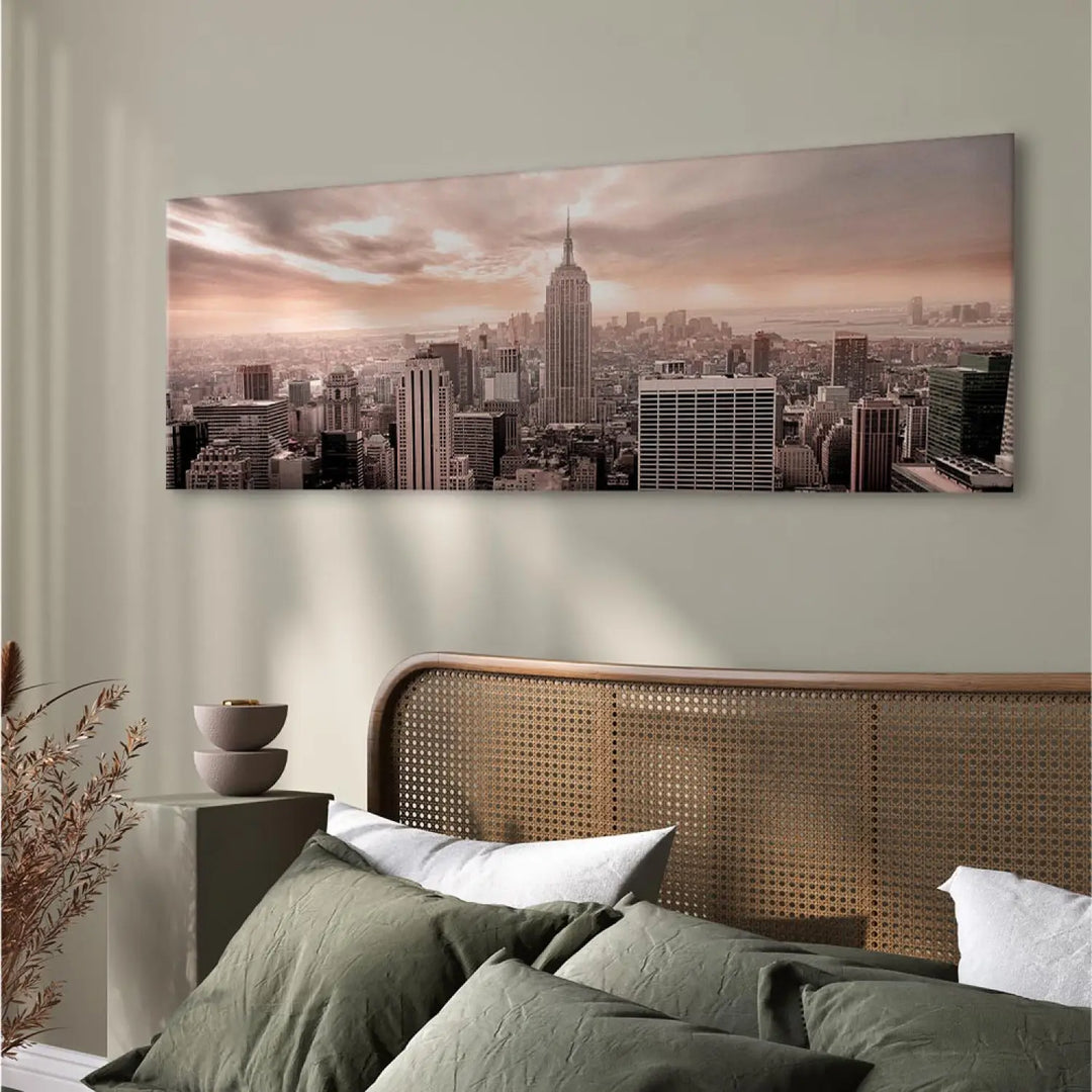 Kanva - Rozā migla | Rīta Ņujorka no putnu līdojuma,  92121 ART XL