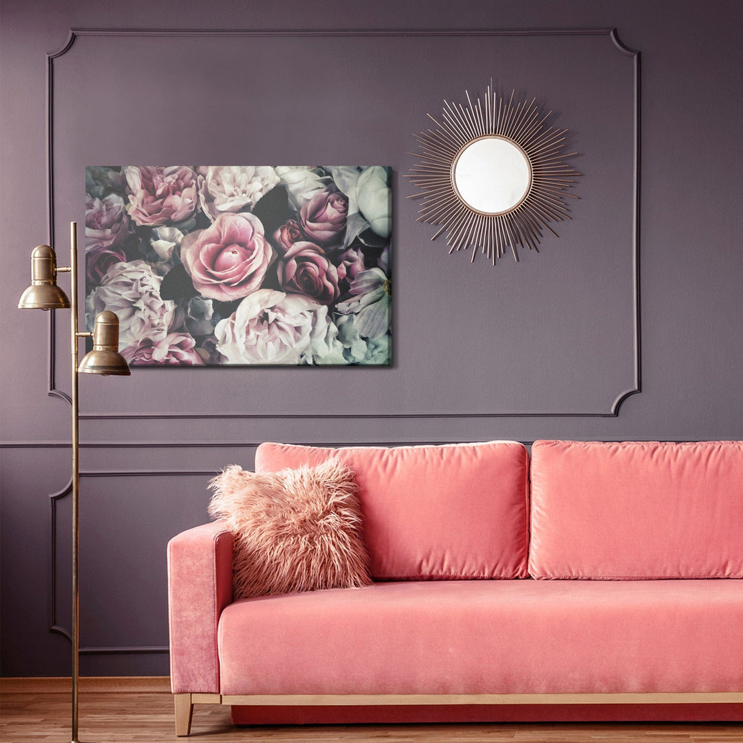 Kanva - Rozā ziedi vintāžas stilā, N-1353 X-ART