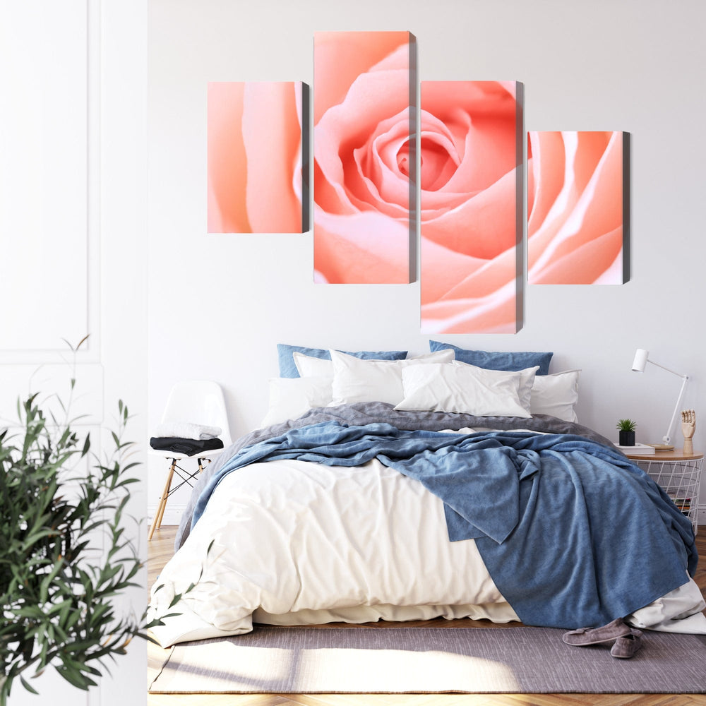 4 daļu kanva: Roze pasteļtoņos, rozā X-ART