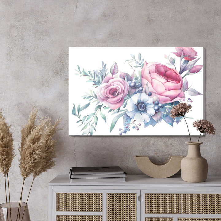 Kanva - Rozes, anemones un ogas, N-1341 X-ART