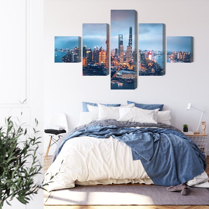 Kanva: Šanhajas panorāma naktī, zila X-ART