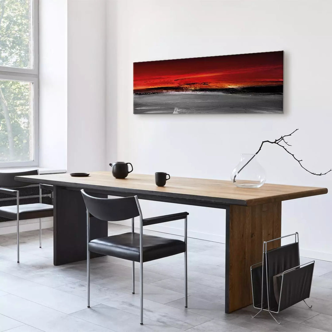 Glezna Abstrakta Sarkanā Ainava – Sarkans un Melns ART XL