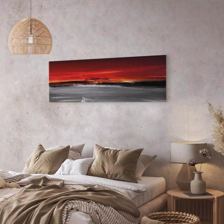 Glezna Abstrakta Sarkanā Ainava – Sarkans un Melns ART XL