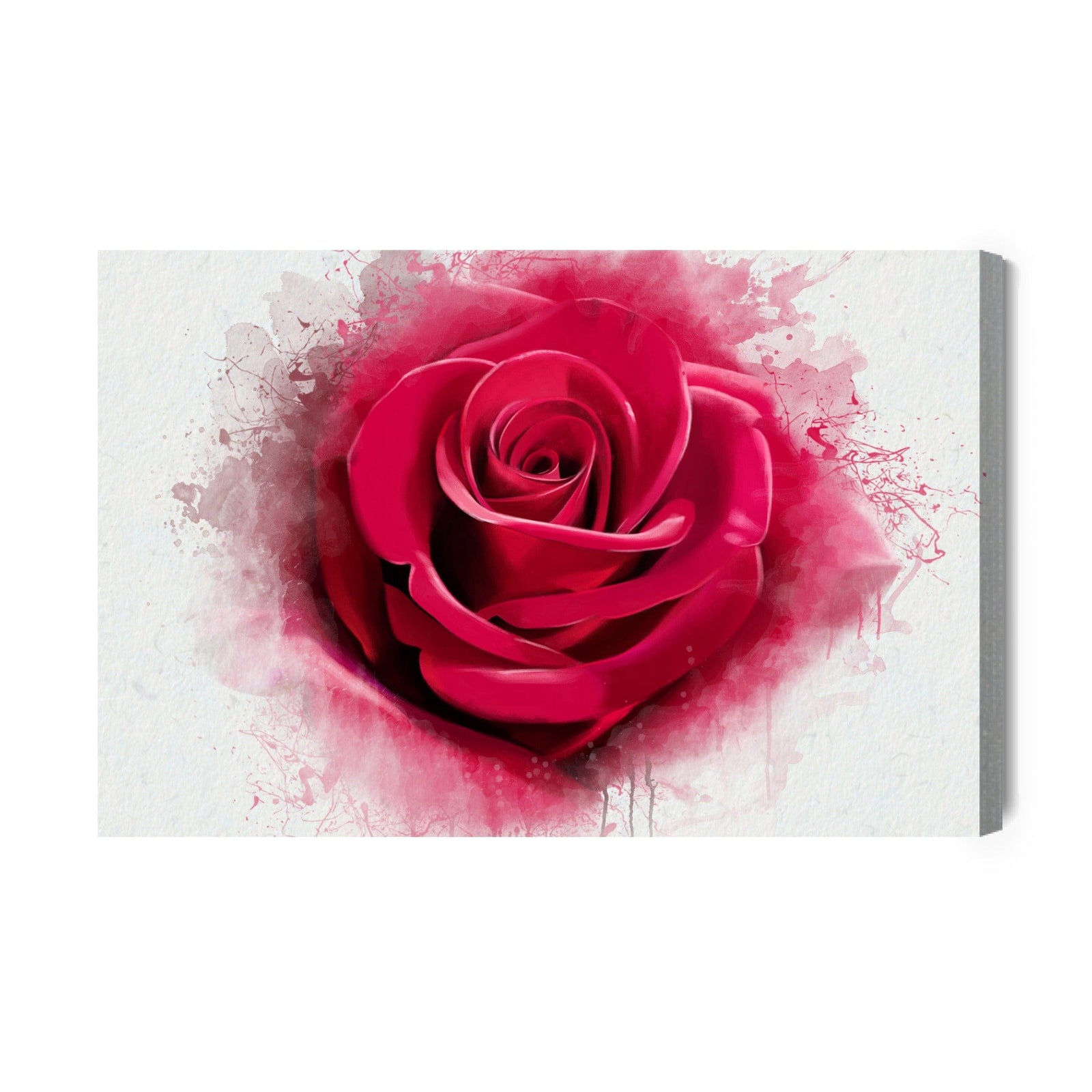 Kanva - Sarkana roze tuvplānā, kā uzgleznota, N-1348 X-ART