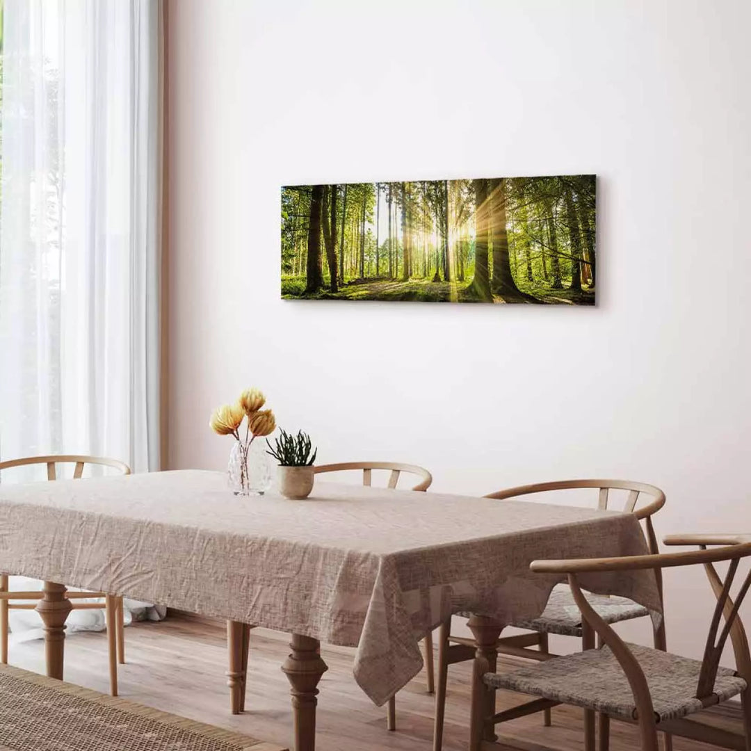 Kanva Saulains Mežs (Zaļš) – Izgatavošana pēc Pasūtījuma ART XL